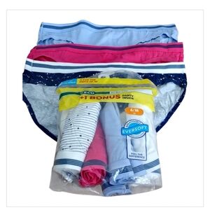 Fruit of the Loom Colorful Pink Blue White Low Rise Panties Lot Of 10 Size 6 M